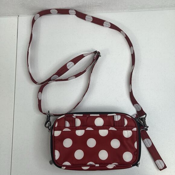 Lug Coupe XL Convertible Crossbody Fanny Pack Belt Hip Bag Minnie Red White Dot - Picture 8 of 16